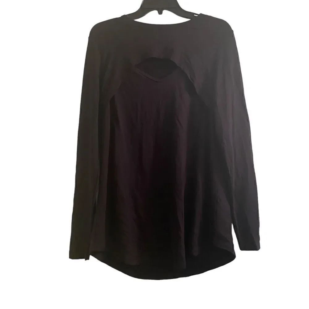 Cabi Black Long Sleeve Top With Cut Out Front Size M
